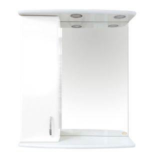 Зеркальный шкаф с подсветкой Misty Астра 60см левый белый